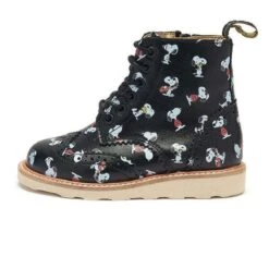 Leather Boots Young Soles Sidney Snoopy Printed [Size 37]